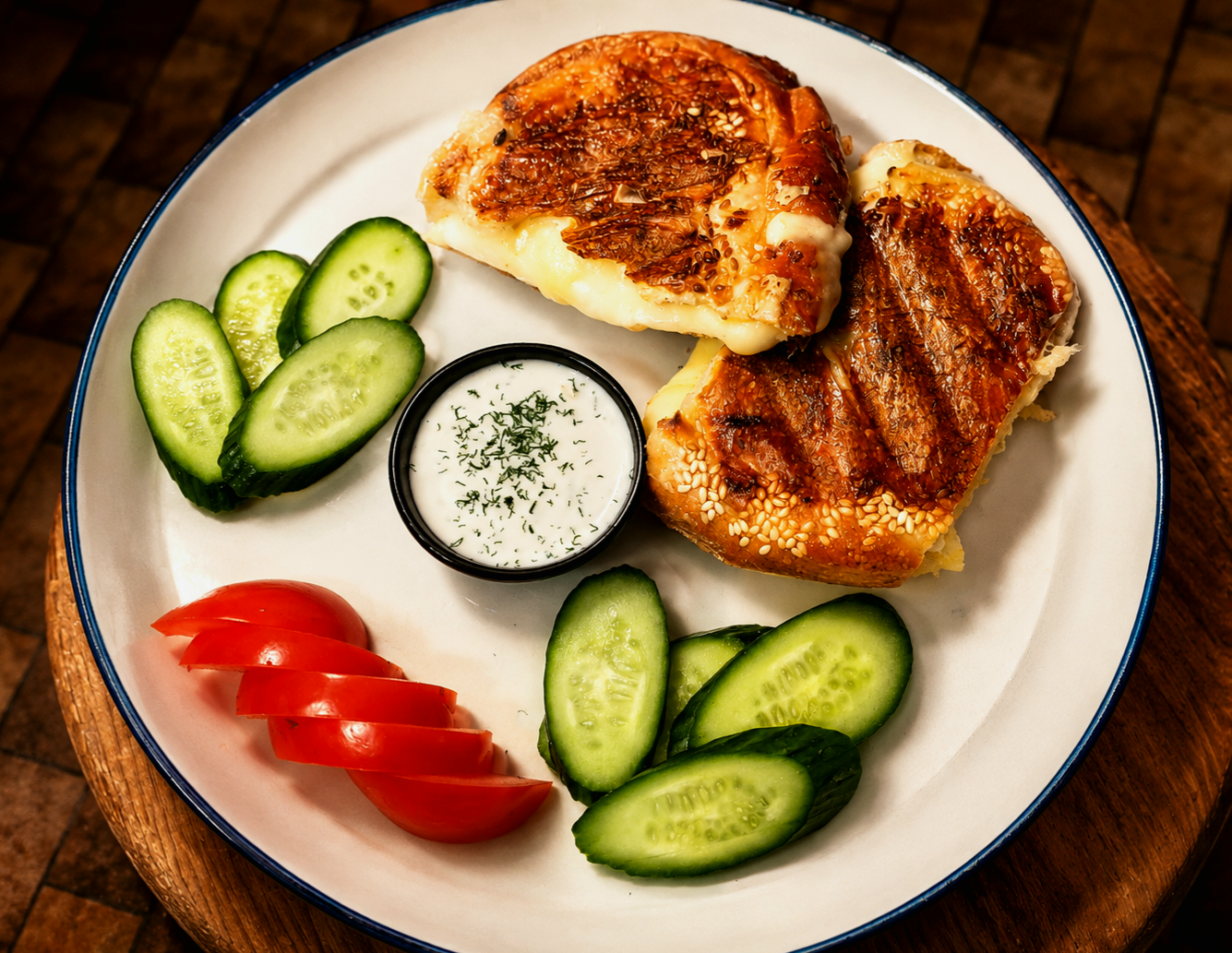 Toast with cheese and goat feta